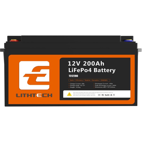 Фото - Аккумулятор для ИБП LITHTECH 12.8V 200Ah (TE12200B)